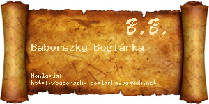 Baborszky Boglárka névjegykártya